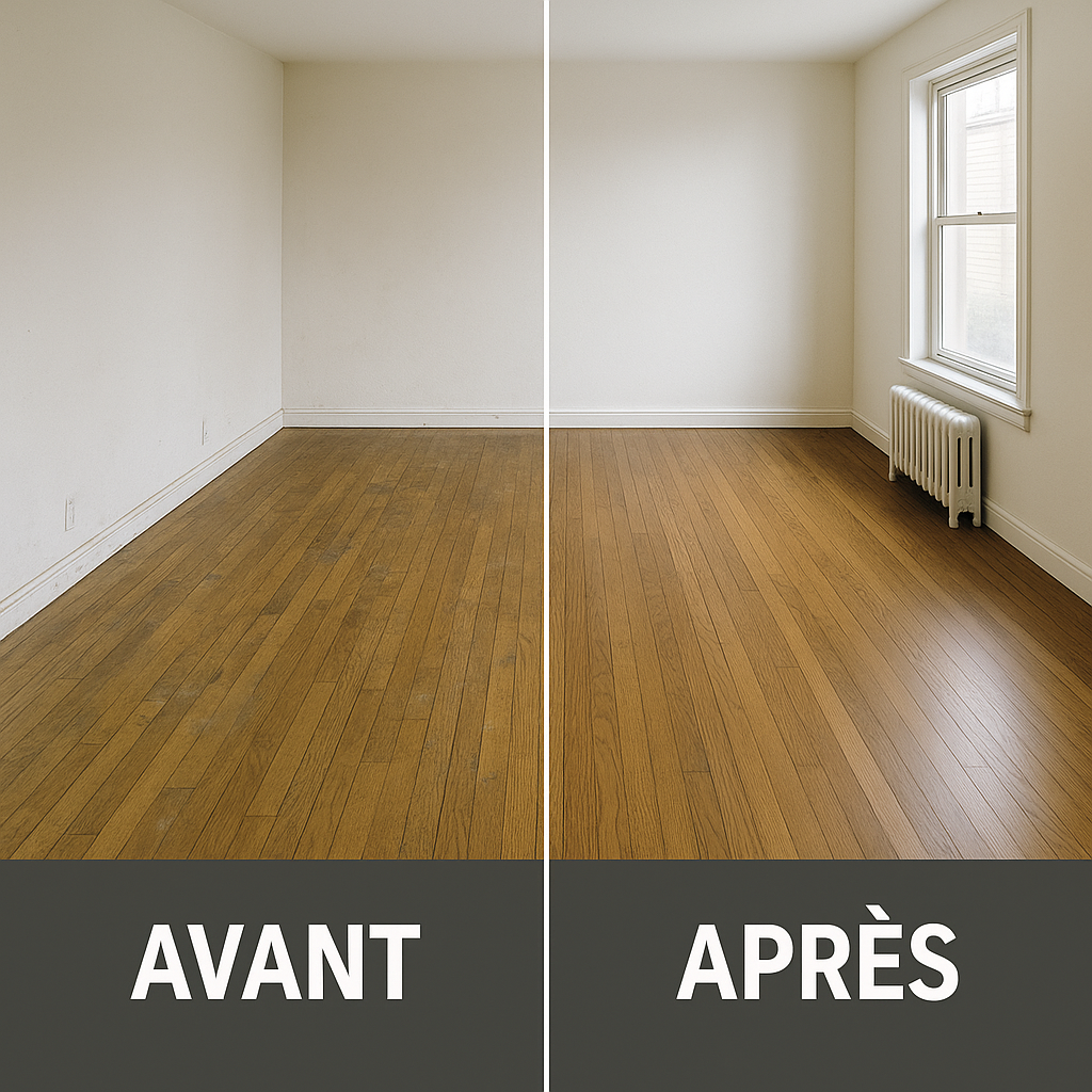 Avant / après remise en état d'un salon